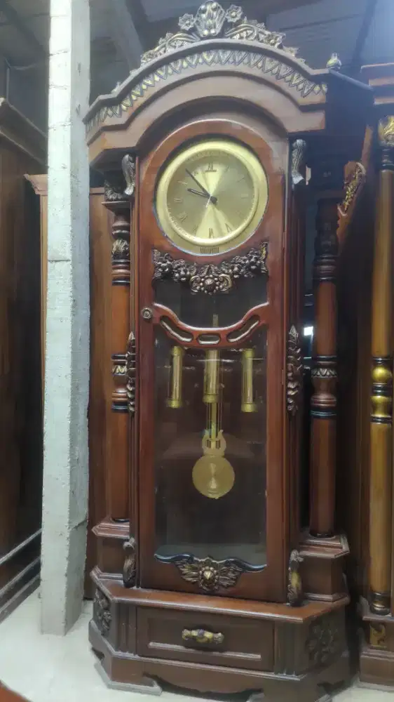 Jam hias jam gadang mawar kayu jati asli