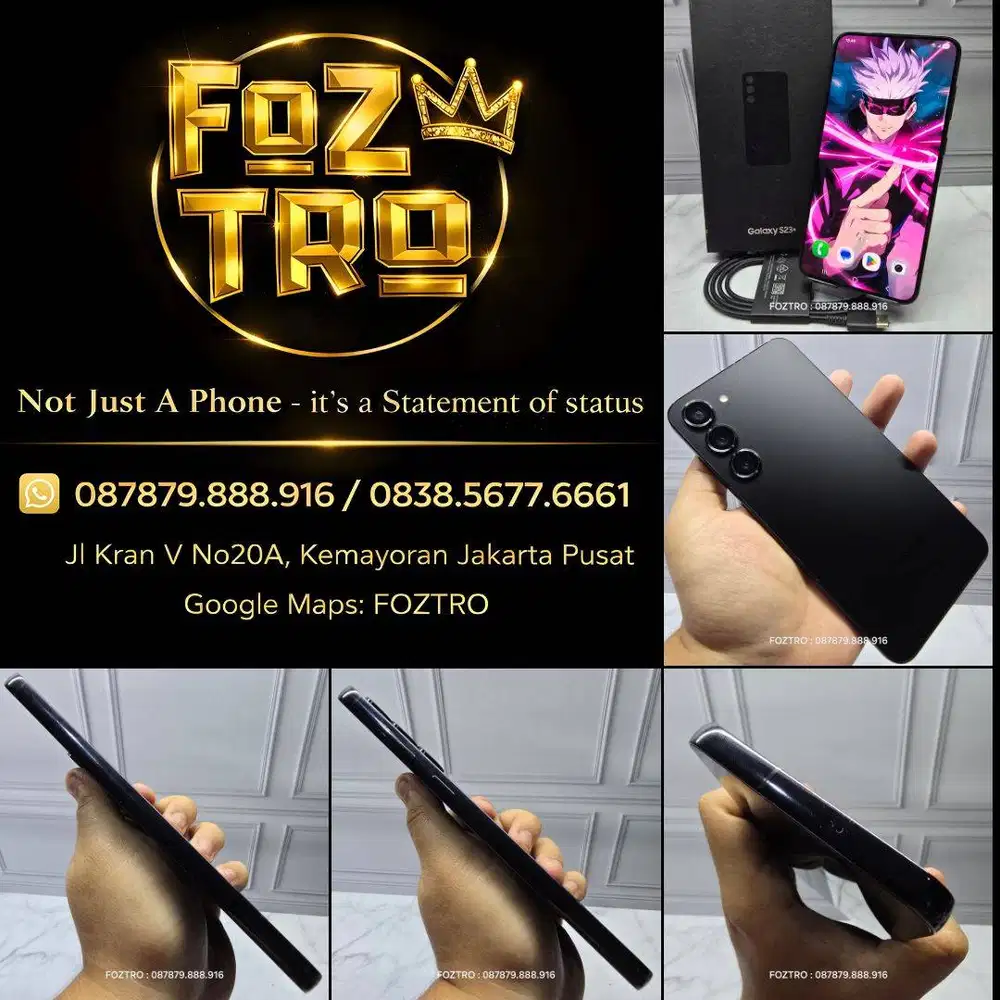 Samsung Galaxy S23 Plus 8/512GB Black Fullset Resmi Mulus NO MINUS