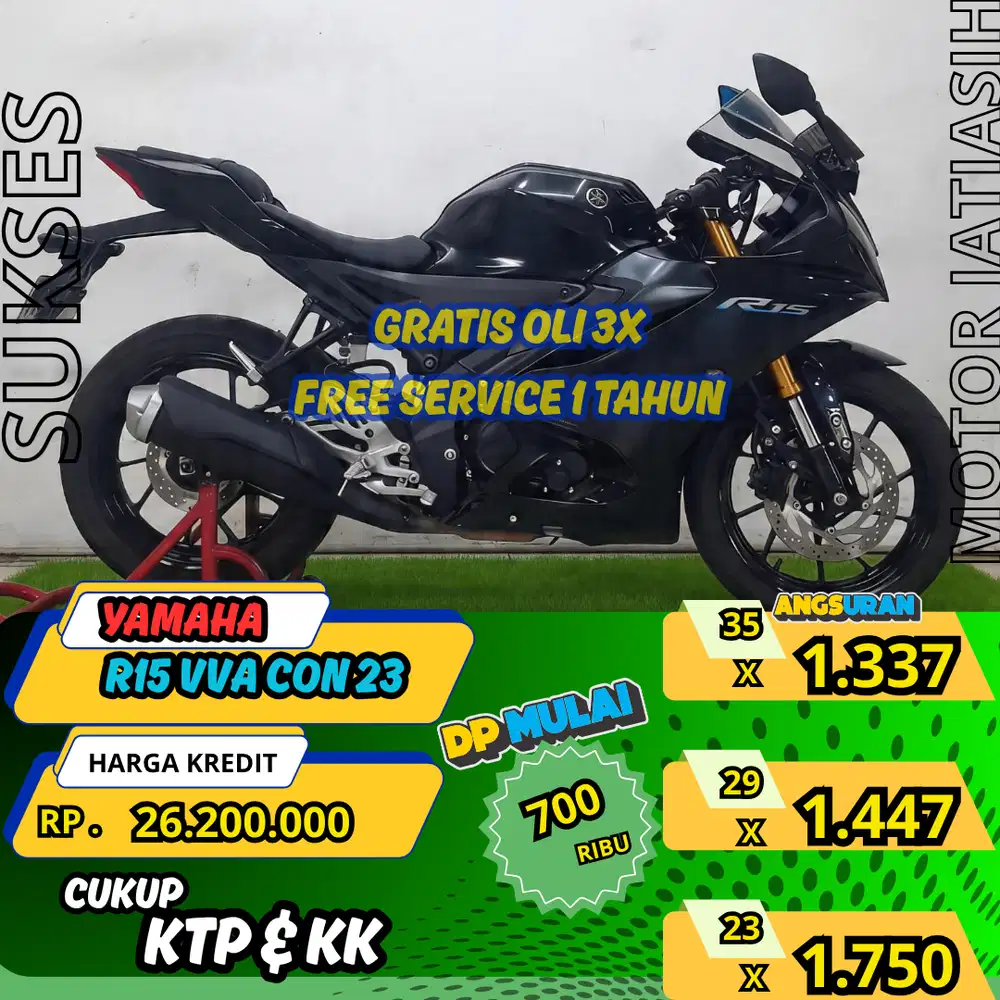 YAMAHA R15 VA CON 2023 ANGSURAN TERMURAH SYRT KTP&KK(SUKSESMOTOR)