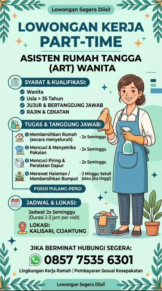 Dibutuhkan ART Part-Time
