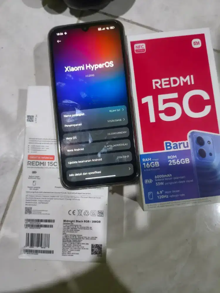 Redmi 15c ram 8+8/256gb normal jual aja