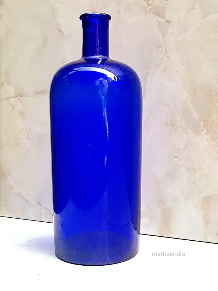 Botol cobalt bluebera kolonial antik jadul vintage