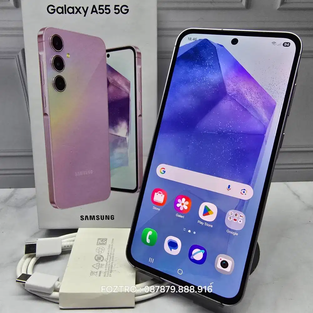 Samsung Galaxy A55 5G 8/256GB Fullset Mulus SEPERTI BARU NO MINUS