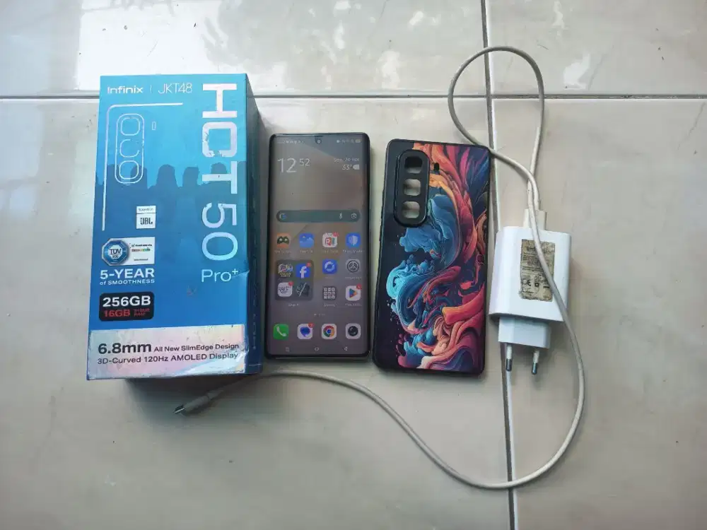 Infinix Hot 50 Pro+ 4G NFC RAM 8+8/256GB Grey Lengkap Original Mulus