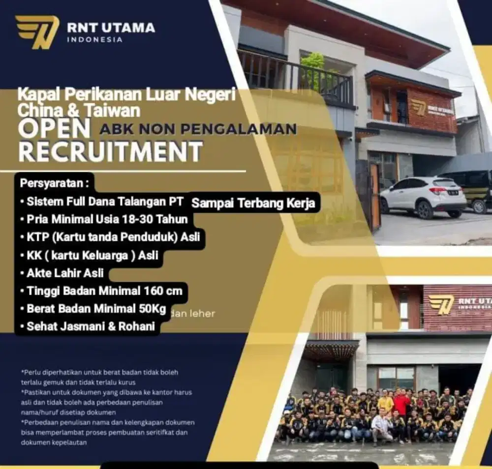 LOWONGAN KERJA ABK KAPAL CHINA