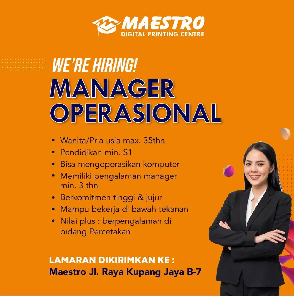 MANAGER OPERASIONAL DIGITAL PRINTING