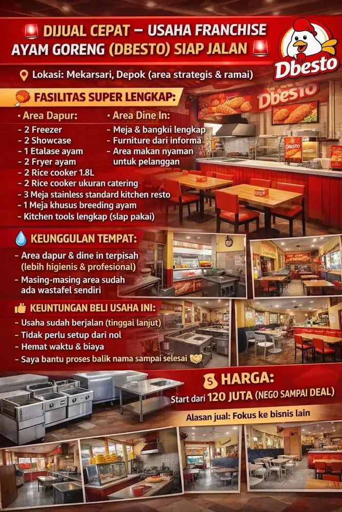 Di JUAL CEPAT FRANCHISE DBESTO