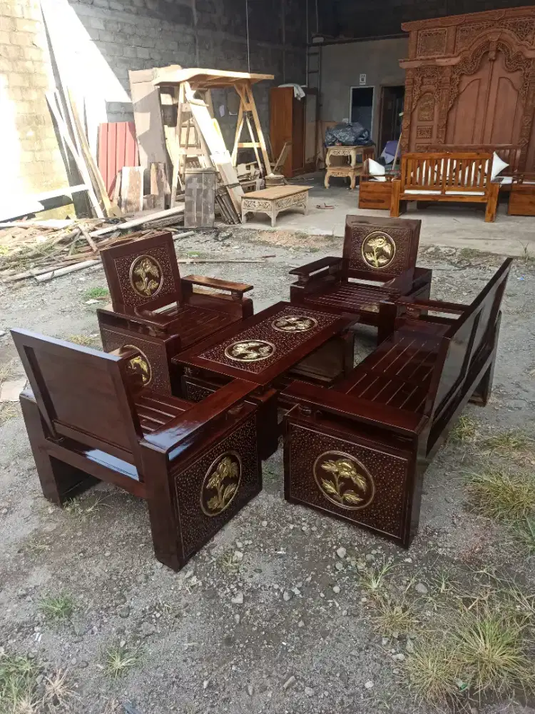 kursi tamu kayu jati murah meriah