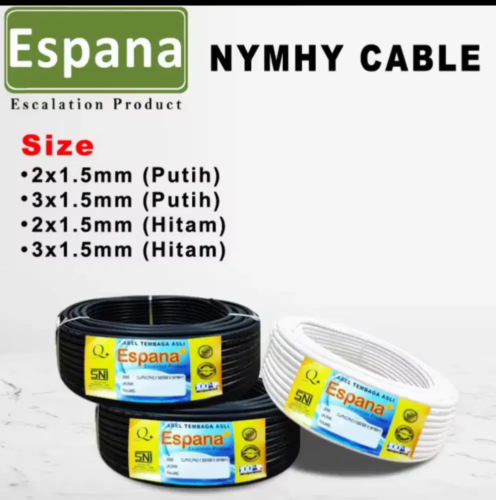 Kabel Listrik NYMHY 2x1.5mm 50M Baru