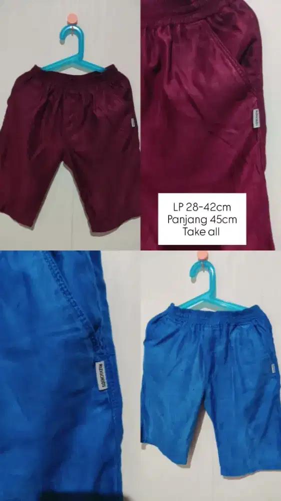 Celana biru pendek anak