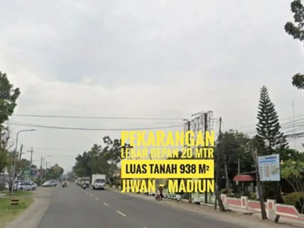 JUAL, Tnh Pekarangan LD 20 mtr, Jl Raya Propinsi, Jiwan MADIUN