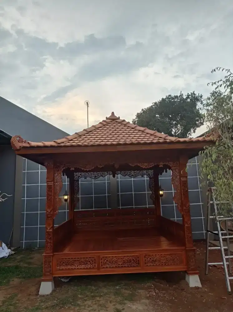 Gazebo saung kayu jati pilihan berkulitas