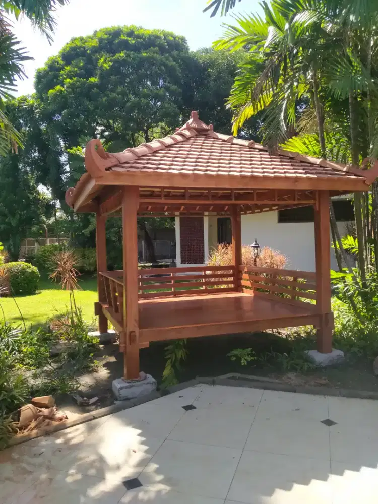 Gazebo kayu jati berkualitas ukuran 3x3
