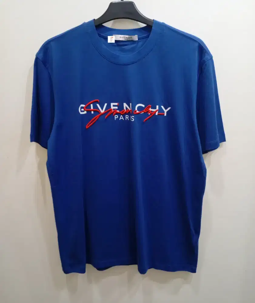 GIVENCHY SIGNATURE LOGO T-SHIRT BLUE