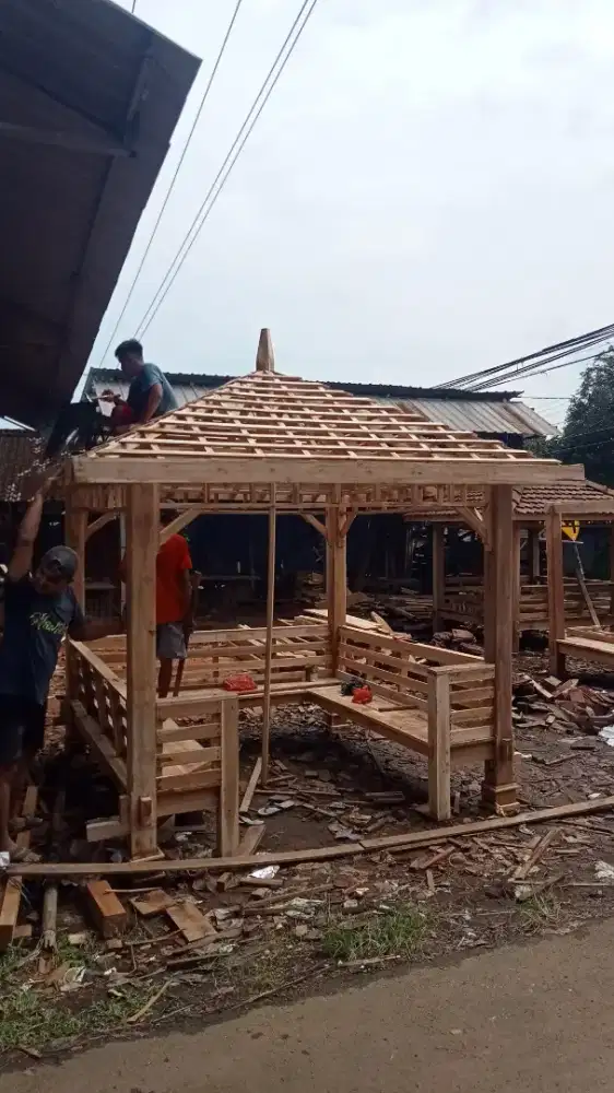 Saung gazebo kayu jati berkualitas