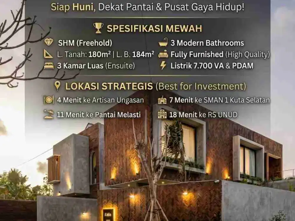 Villa Ready Di Lokasi Strategis Ungasan Kuta Selatan Badung Bali