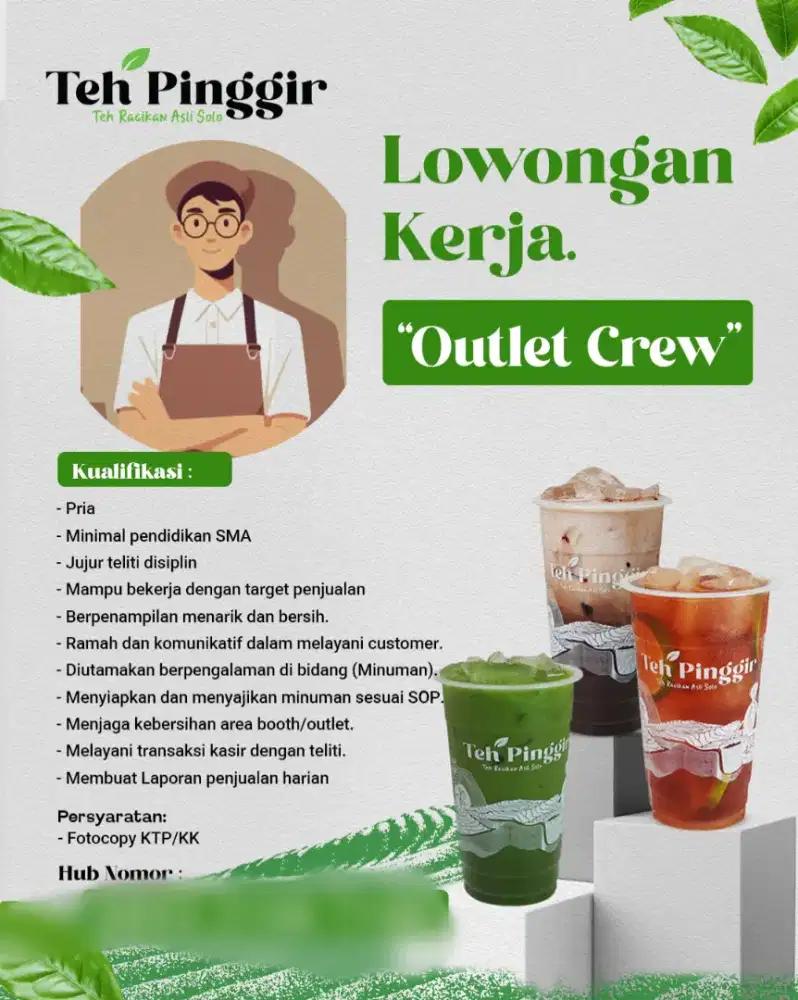 Dibutuhkan segera penjaga booth container es teh,, BAGI YANG SERIUS !