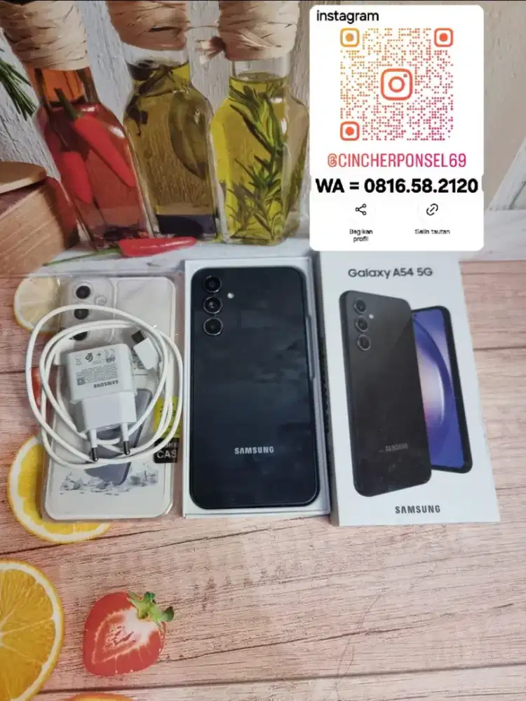 Jual hp siap pakai samsung A54 5g 8/256 mulus istimewa free ADAPTOR
