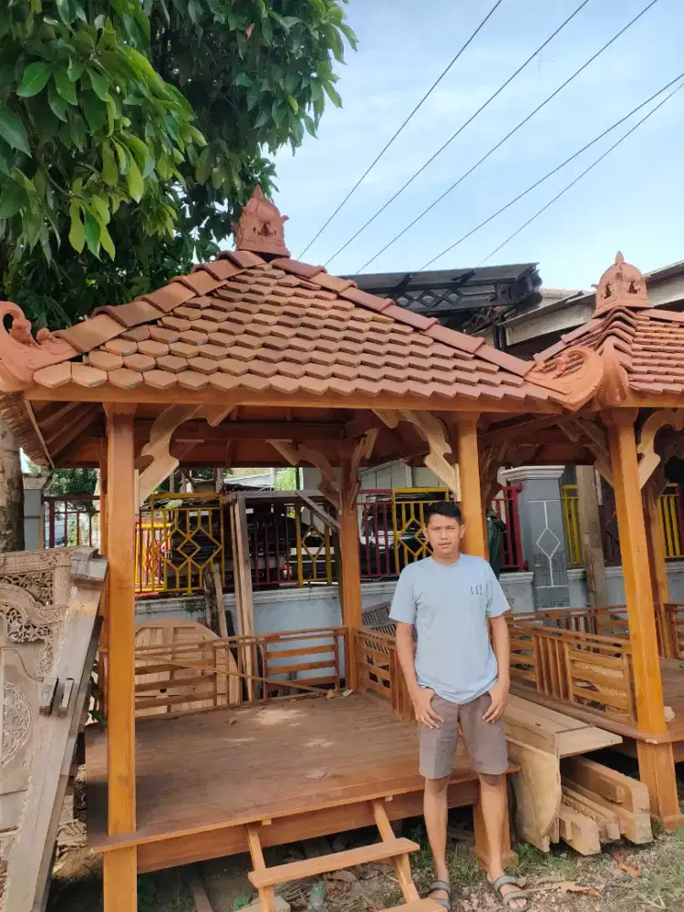 Saung gazebo kayu jati pilihan berkulitas