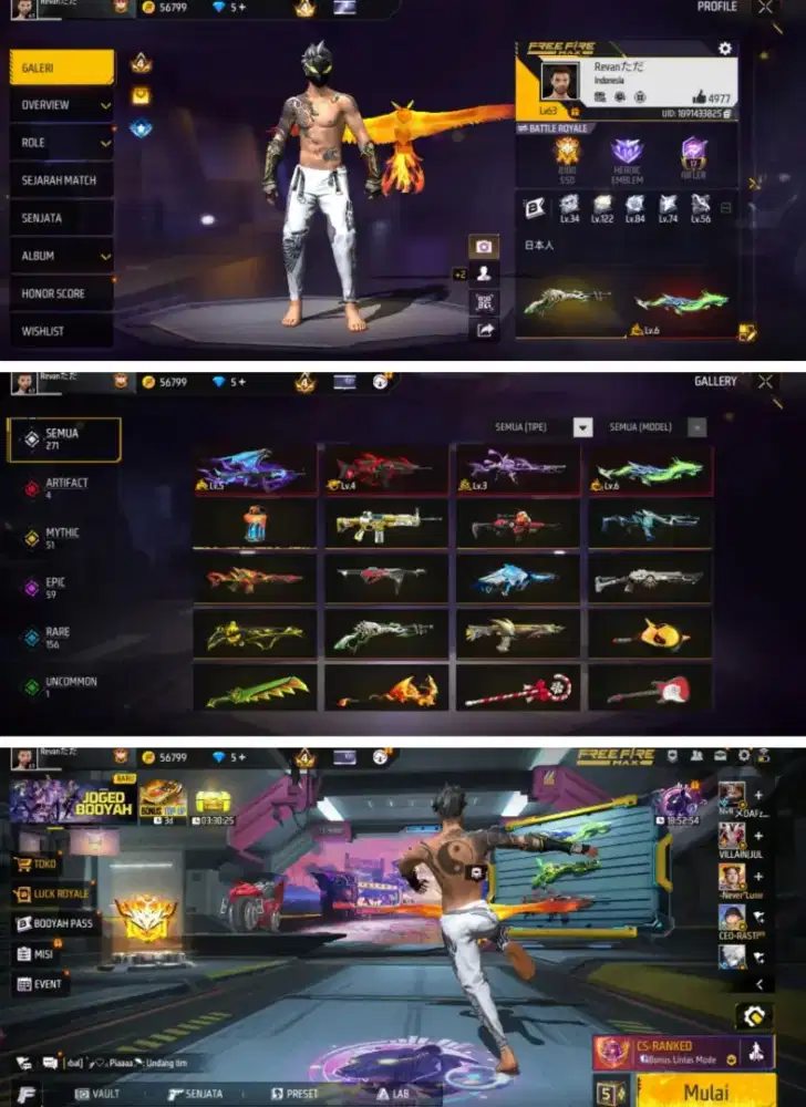 Jual akun ff spek GG