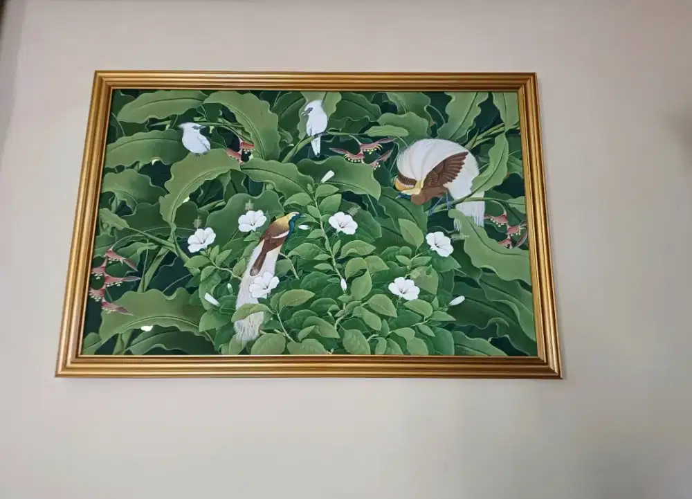 Lukisan Tangan Asli Bali + Pigura Size Besar 136 x 92cm