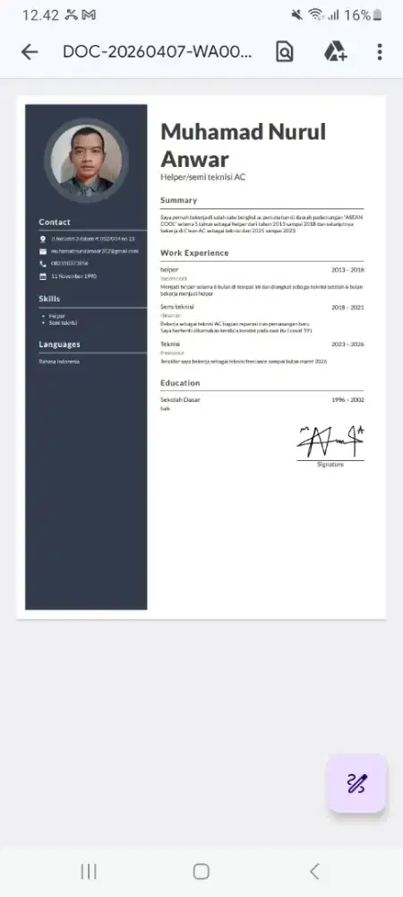 Mencari pekerjaan sebagai teknisi AC