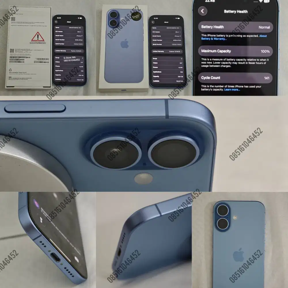 iPhone 17 256GB non pro Garansi iBox Indo BH 100% Lengkap Like new