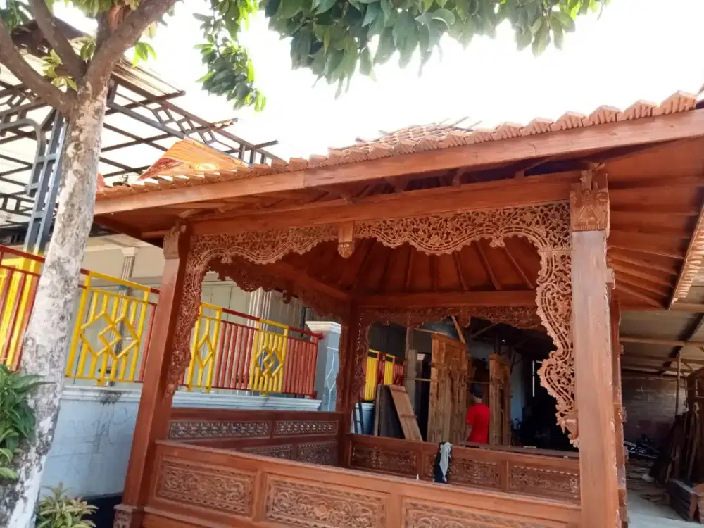 Gazebo ukir kayu jati ukuran 3x3 bayar setelah selesai