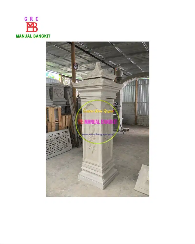 Pilar GRC Gapura Pagar Rumah Motif Bunga