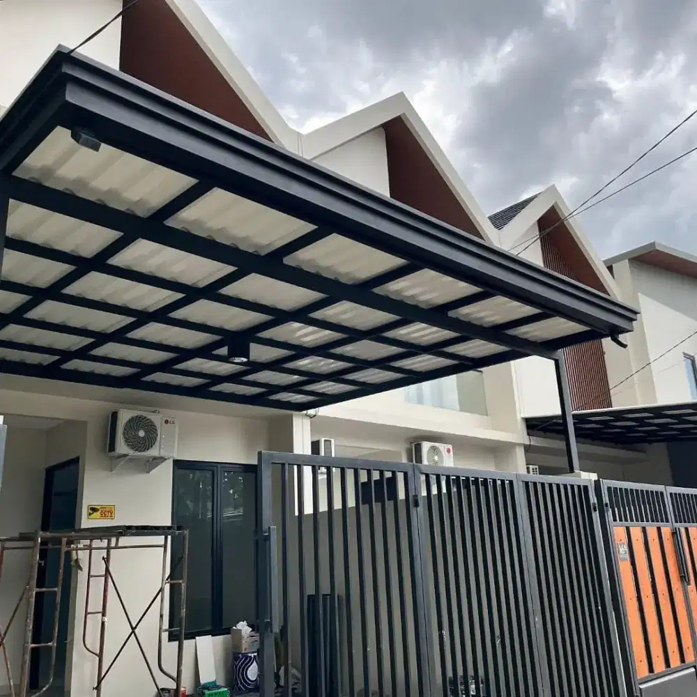 Kanopi atap alderon/rangka hollow galvanis