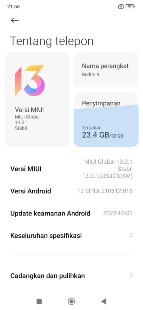 Redmi 9 murmer sat set