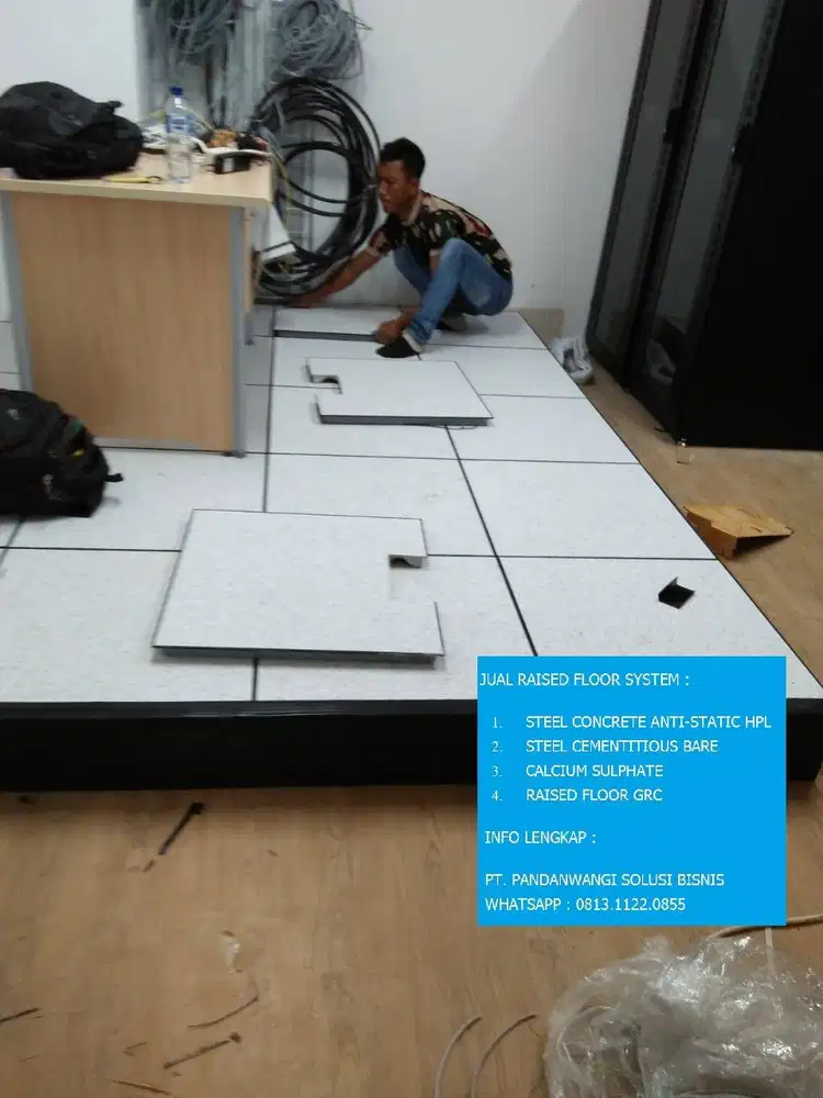 Jual Raised Floor Steel Concrete Laminated HPL Antistatic