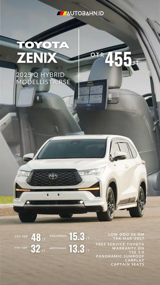 Rata Kanan! Toyota Innova Zenix Q Hybrid Modelista RSE 2025 Rasa Baru