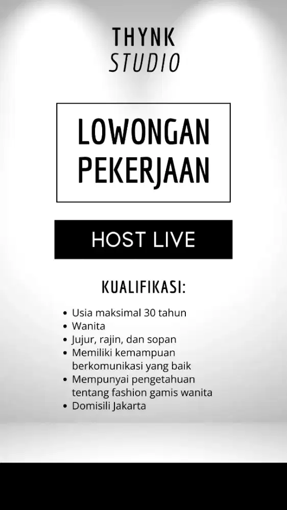 Host Live Streaming Fashion Gamis Wanita