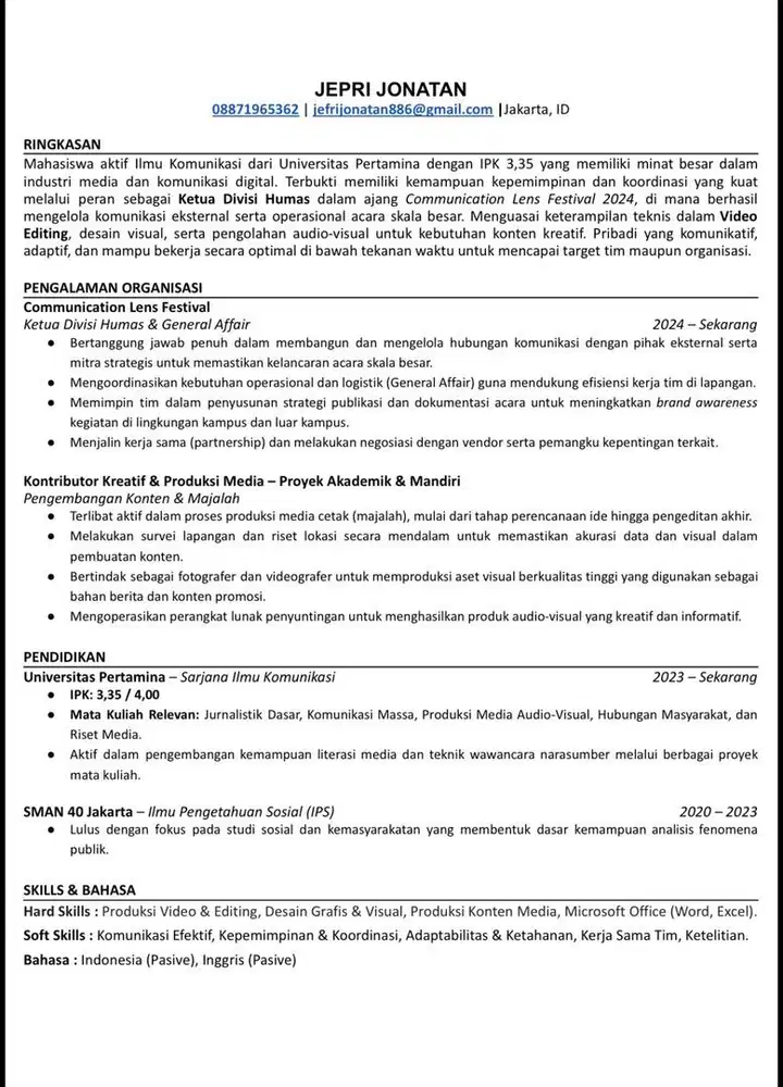 MENCARI MAGANG UNTUK ANAK ILMU KOMUNIKASI