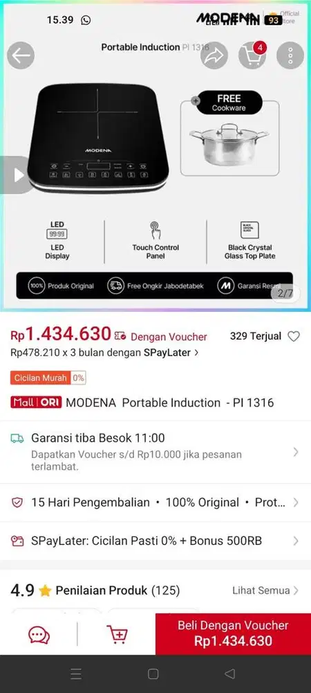 kompor listrik modena baru