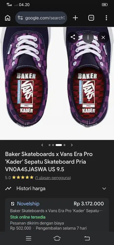 Sepatu vans baker kader original
