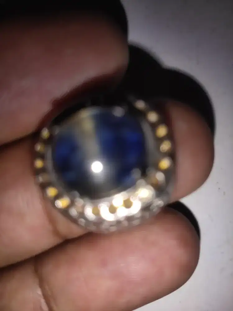 Cincin batu blue safir star