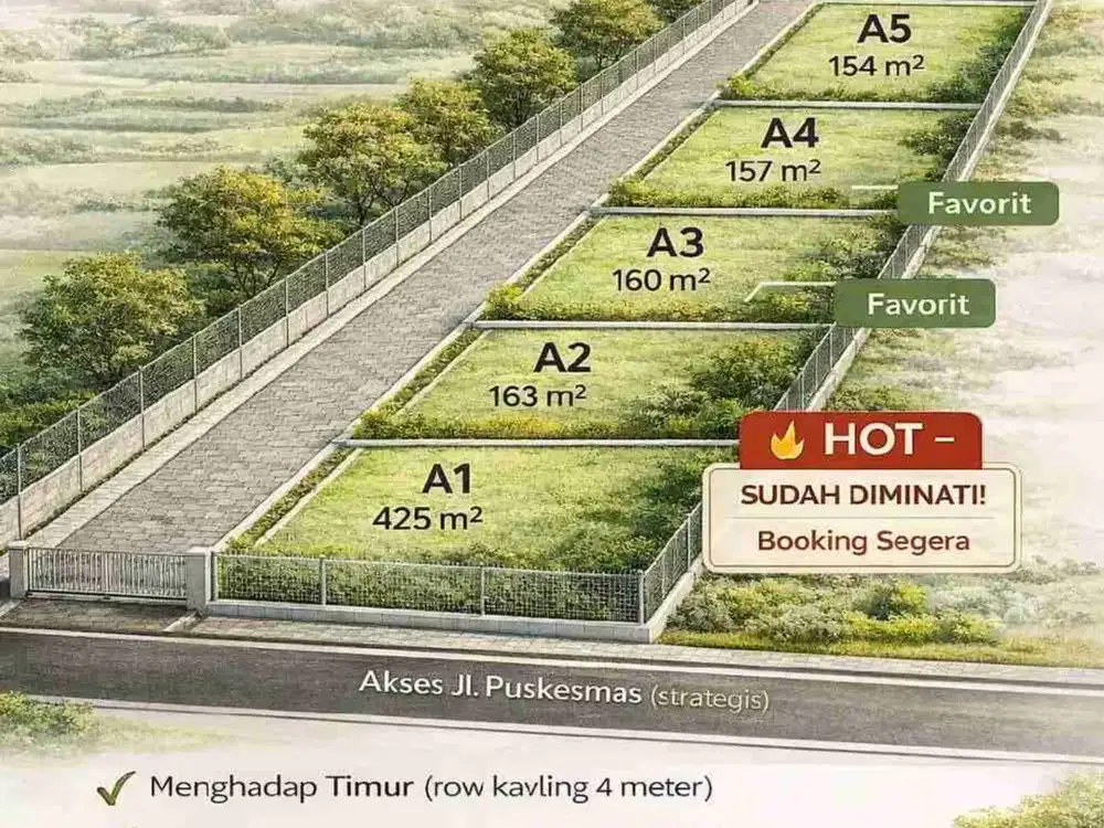 Tanah kavling perkampungan dekat Puskesmas, SMA & pasar Sokaraja Banyumas