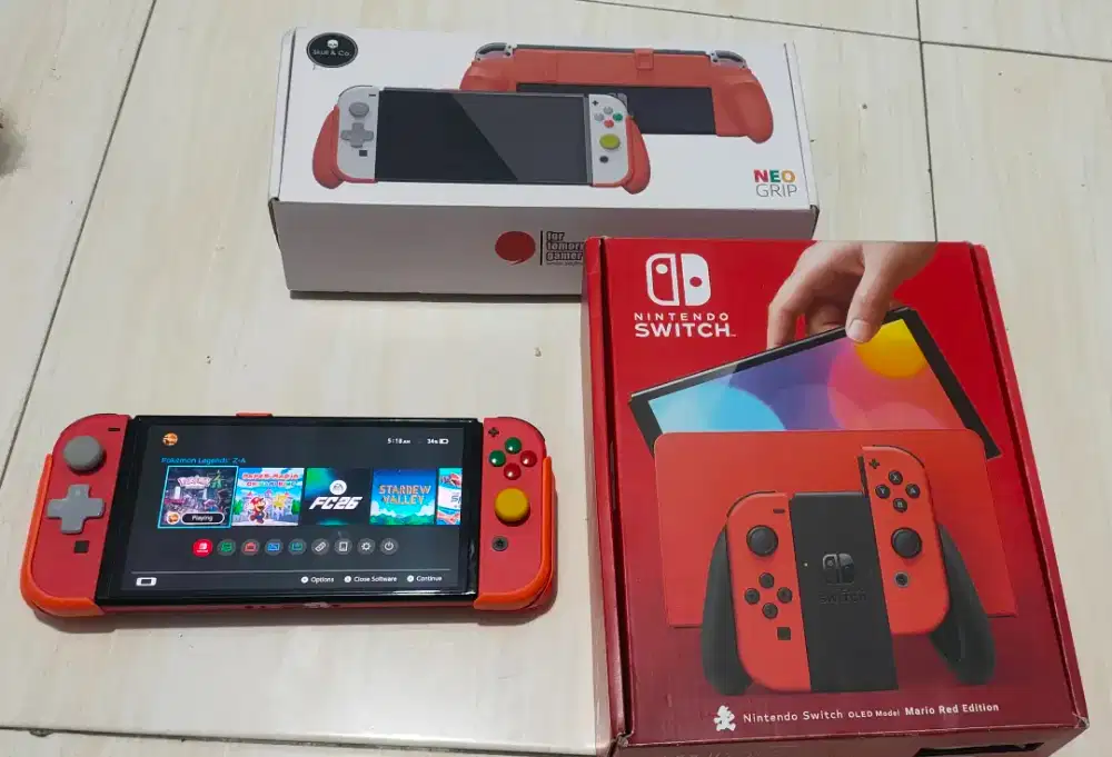 Nintendo Switch OLED C-FW Mario Edition 128GB Bonus Neo Grip