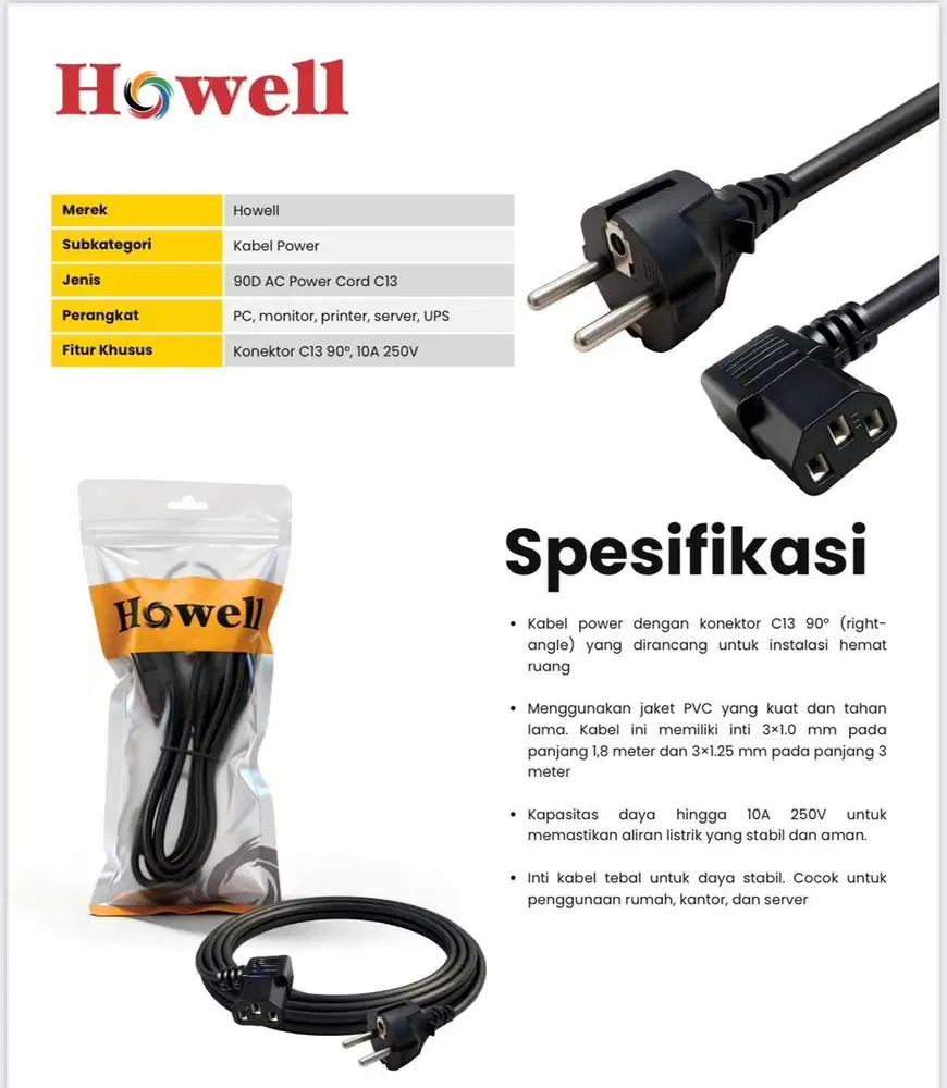 KABEL POWER KOMPUTER DAN LAPTOP