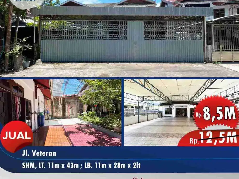 Ruko lebar dan panjang tepi jalan utama