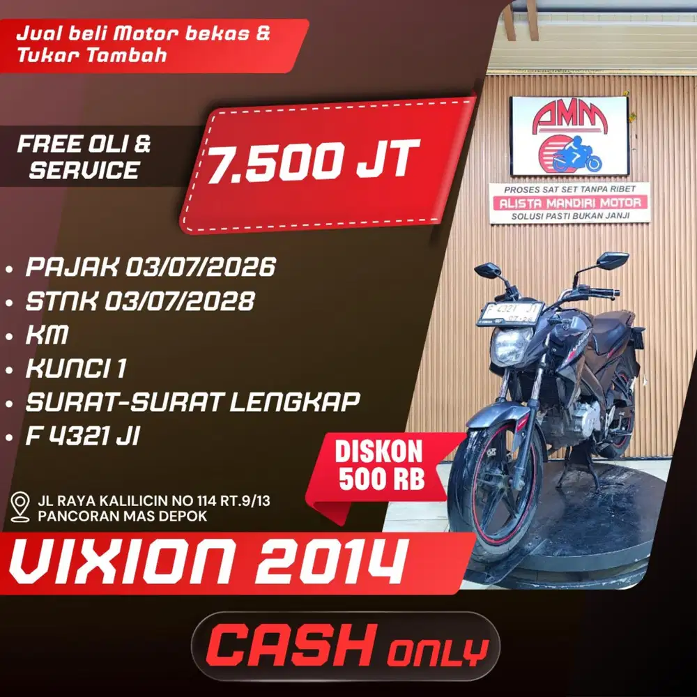 VIXION 2014 PAJAK HIDUP CASH ONLY ALISTA