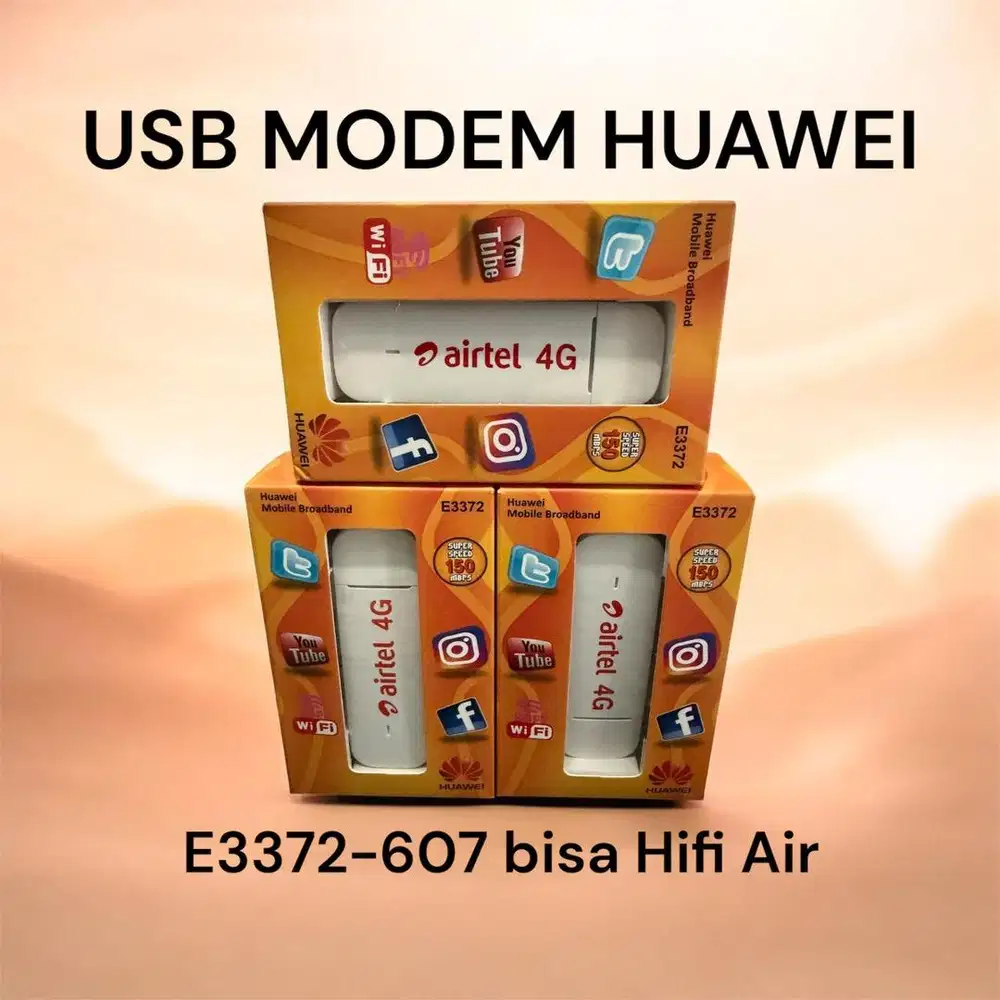 Baru USB MODEM Dongle Huawei E3372 Unlock plus Antena non wifi