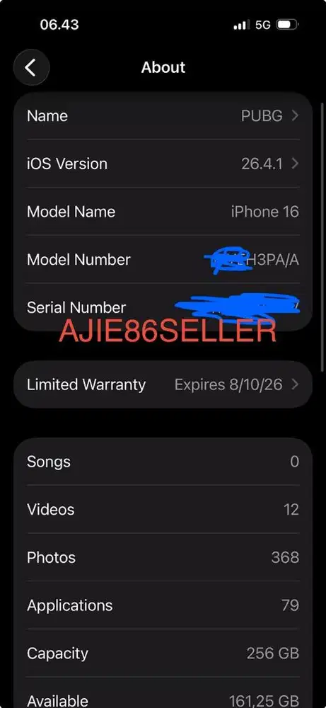 IPHONE 16 IBOX 256Gb BH 93 Like New