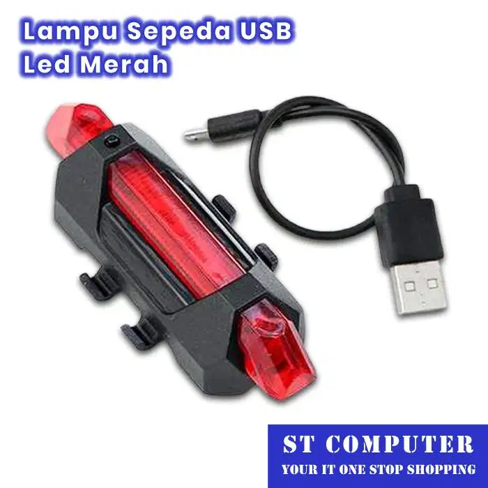 Lampu Sepeda USB LED Merah