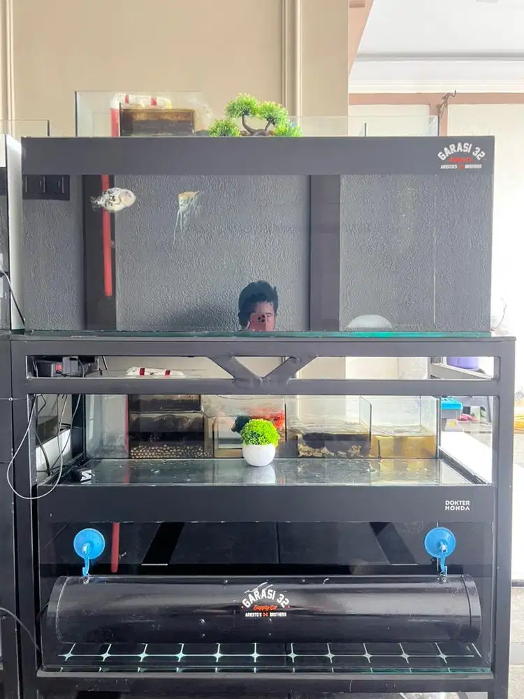 Aquarium plus Rak tingkat kokoh