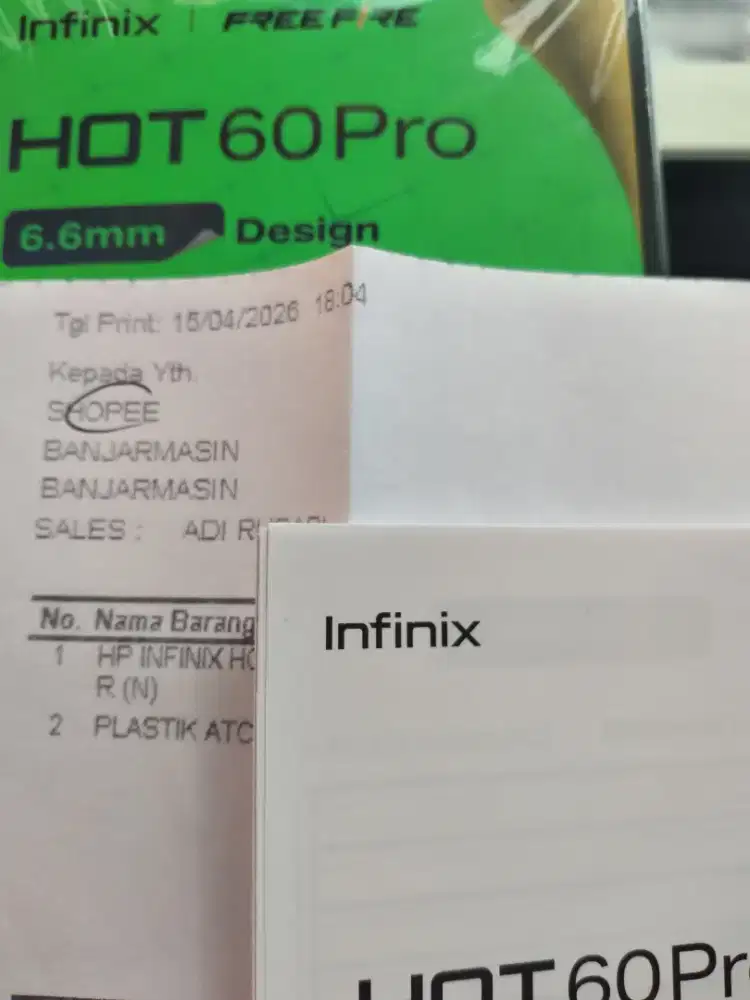Infinix hot 60 pro ram8+/256 blum seminggu like new
