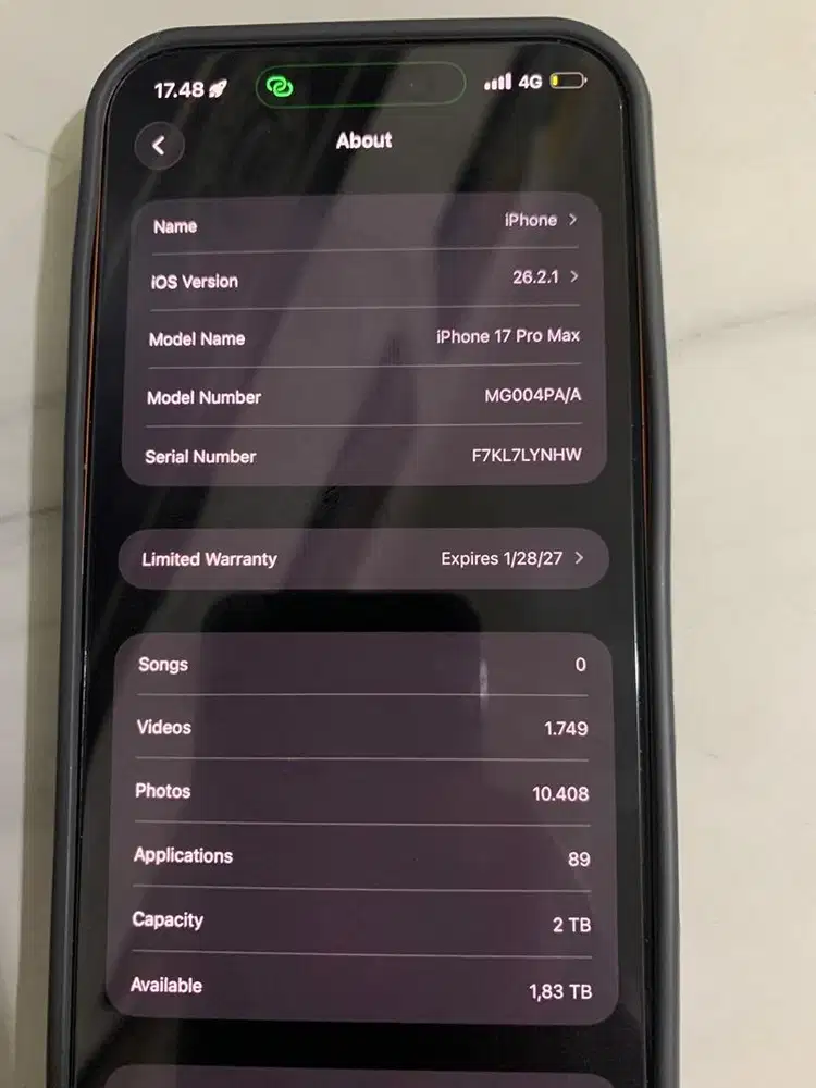 Jual Iphone 17 Pro Max 2TB Orange Second IBOX