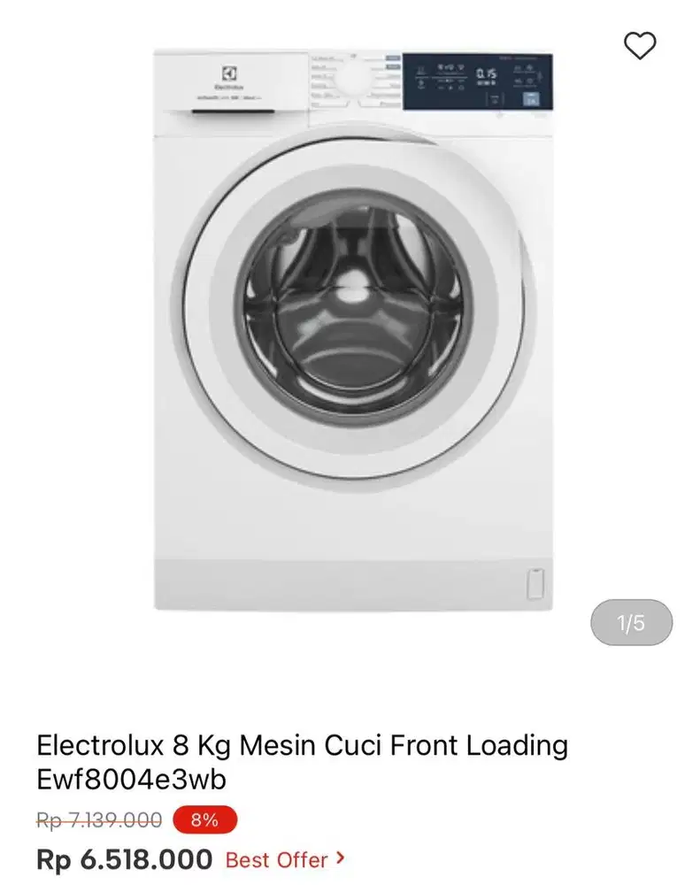 WM FRONT LOAD ELECTROLUX 8kg